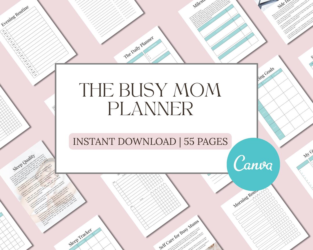 Busy Mom Planner A4 A5 Editable Canva Template Daily Mom Organizer ...