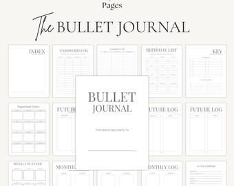 Bullet Journal Template Bundle | Bullet Journal Pages | BuJo Planner | Printable Journal Templates