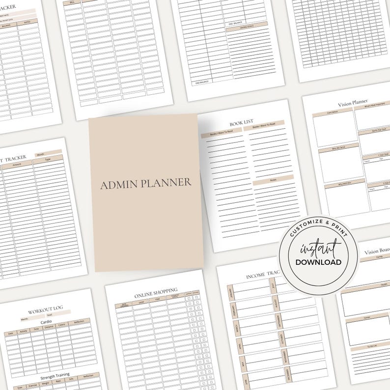 Home Management Binder | Family Command Center | Household Planner | Canva PDF