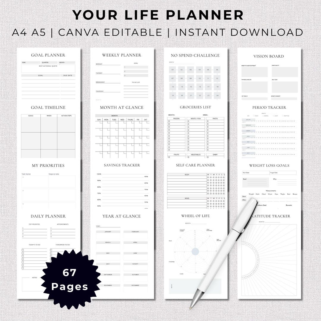Adult ADHD Planner | Goal Setting Tracker | All-in-one Life Organizer ...