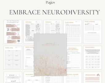 Neurodivergent Planner | ADHD Workbook | Executive Function Toolkit | Canva PDF