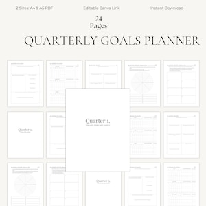 Agenda 12 semaines | Planificateur d'établissement d'objectifs trimestriels | Cahier d'exercices de croissance personnelle | Planification de la vie imprimable | Toile