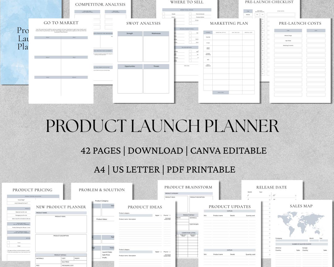 Product Launch Kit, Product Tracker, Inventory (A4 & A5 Inserts ...