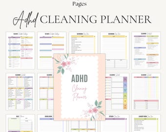 ADHD Home Organization Planner | Cleaning & Decluttering System | PDF A4 A5 Canva Editable
