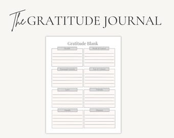 Diário de Gratidão Diária | Página de Reflexão para uma Vida Consciente | PDF A4 A5 Editável no Canva