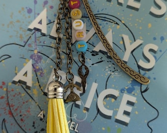Unique handmade metal bookmark with charm, book hook, inspirational, book accessory, book lovers, bronze, beaded, bookish gifts