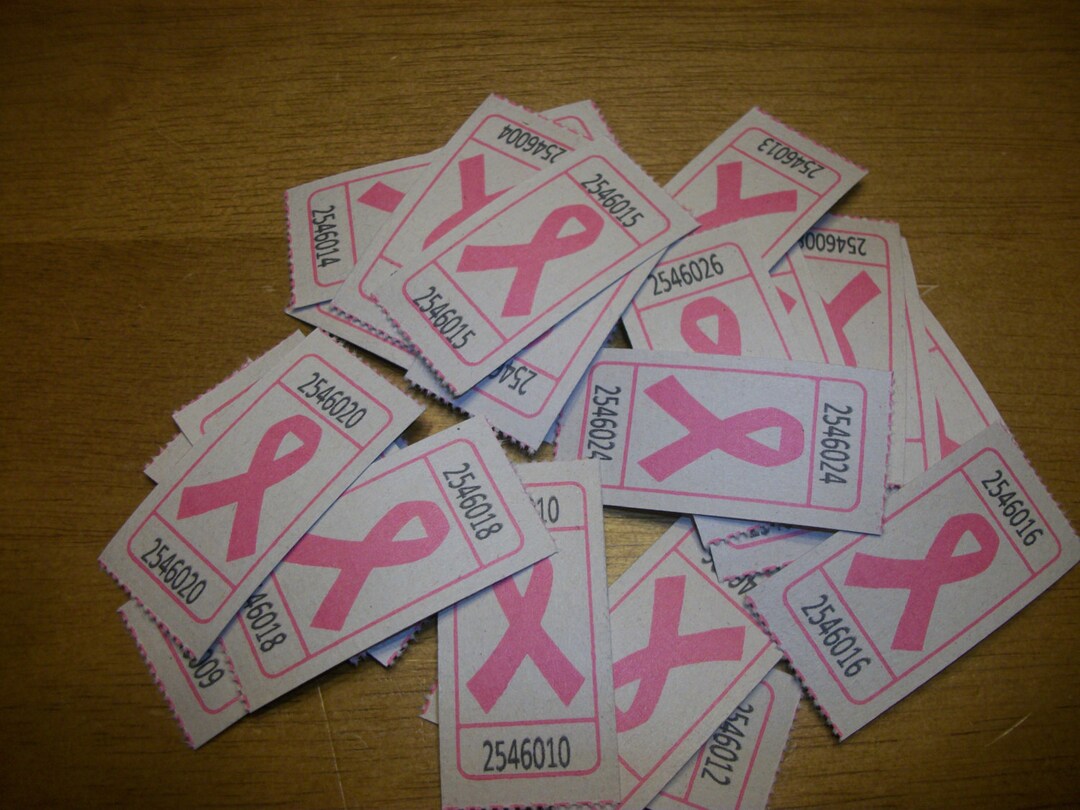 Pink Breast Cancer Awareness Ribbon Tickets for Scrapbooking - Etsy