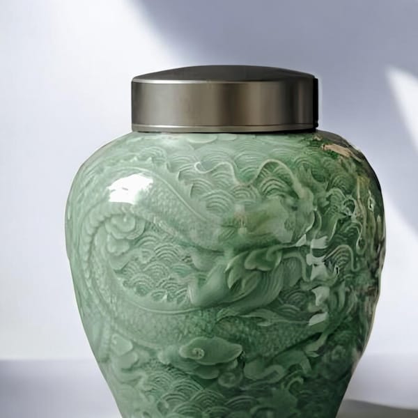 Unique Pottery Tea Jar, Jingde Porcelain, Handcrafted Ceramic Tea Jar, Decorative Tea Jar, Storage Jar, Gift For Tea Lovers