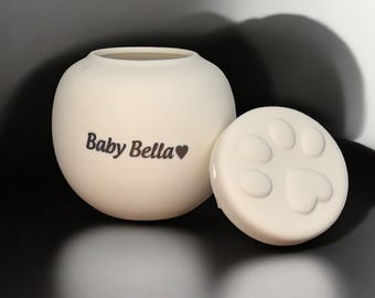 Handmade Ceramic Pet Memorial Jar, Pet Urns, Personalized Pet Urn for Ashes, Custom Pottery Cat Dog Urn, Unique Pet Loss Gift, Cute Pet Urn