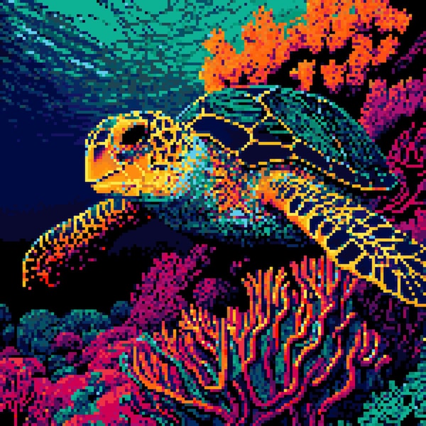 Great Barrier Reef Turtle Cross Stitch Digital Download PDF