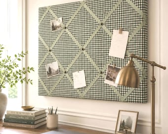 Memo Board, Cotton Gingham in Choice of Color | Ribbon Grid | Handcrafted Fabric