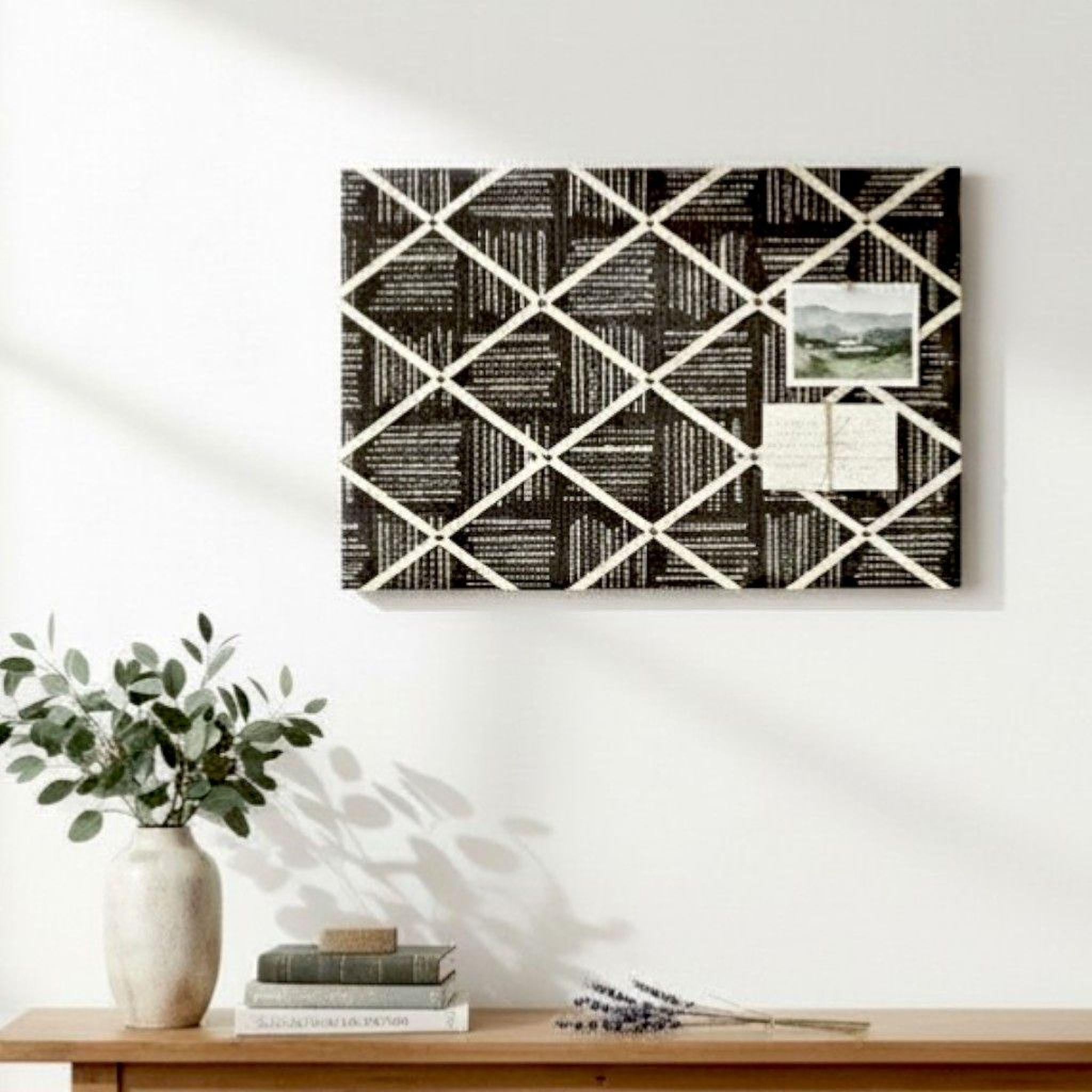 Black Memo Board, Modern Bulletin Board, French Memo Board, Fabric Cork ...