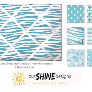 Girly Blue (Light Turquoise) -  French Memo Board, Bulletin Board, Cork Board - Your choice of fabric, size and style. Design your own
