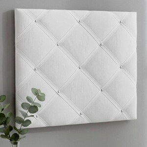 Linen Fabric Bulletin Board | Neutral Pinboard | White Ribbon Memo Board | Custom Sizes