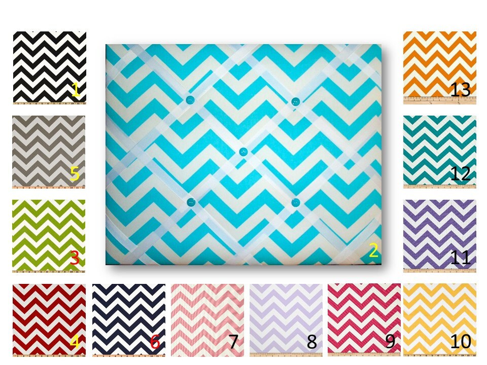 Chevron Print French Memo Board with Ribbon 16 x 20 Etsy