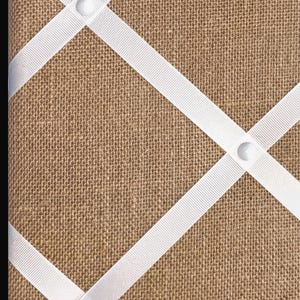 Natural Burlap French Memo Board | Farmhouse Bulletin Board | Photo Display | Kitchen Command Center | Handmade Wall Organizer image 4