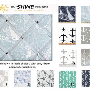 Premier Prints Nautical and Sea Print Fabric -French Memo Board, Bulletin Board, Cork Board- Your choice of fabric, size and style