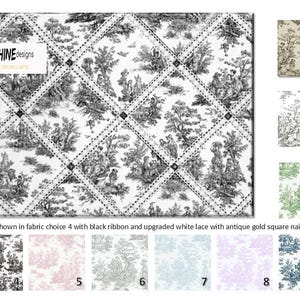 Colonial Toile Designs -  French Memo Board, Bulletin Board, Cork Board - Your choice of color, size and style. Design your own