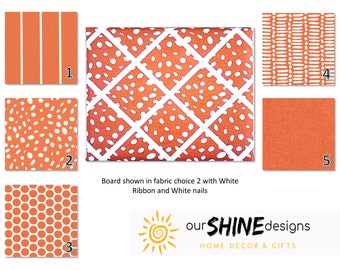 Premier Prints Fiesta Orange Fabric- French Memo Board, Bulletin Board, Fabric Memo - Your choice of fabric, size and style. Design your own