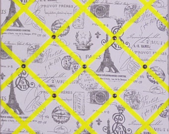 Clearance - 20 x 24 Storm French Stamp & Yellow Ribbon -  French Memo Board, Bulletin Board