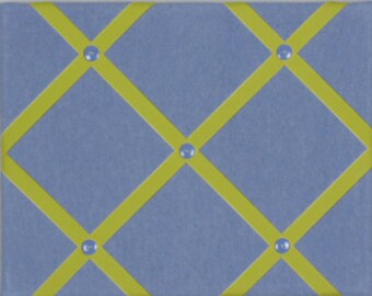 Clearance - 11 x 14 Light Blue Denim & Yellow-  French Memo Board, Bulletin Board