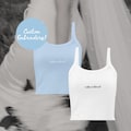 Wifey Material Embroidered Tank Top Custom Embroidered Crop Top Bachelorette Party Bride Last Name Wedding Day Tank Getting Ready Top Bride
