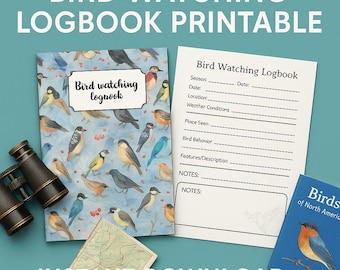 Bird Watching Logbook Printable | Birding Journal Template | Nature Observation Tracker | Instant Download PDF | Wildlife Spotting Sheet