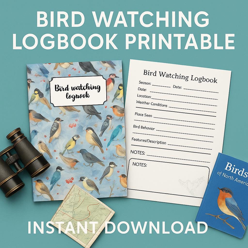 Bird Watching Logbook Printable | Birding Journal Template | Nature ...