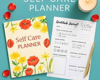 Self Care Planner | Gratitude & Affirmation Journal | Daily Reflection Page | Wellness Tracker PDF | Canva Editable | Instant Download