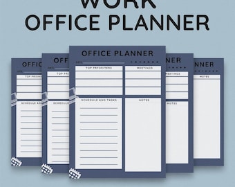 Work Office Planner Printable | Daily Work Sheet PDF | Task & Meeting Organizer | Digital Download for Desk Productivity**