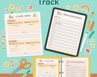 2025–2026 School Planner for Kids | Canva Editable | A4 Printable Digital Planner | Colorful Student Organizer | Instant Download