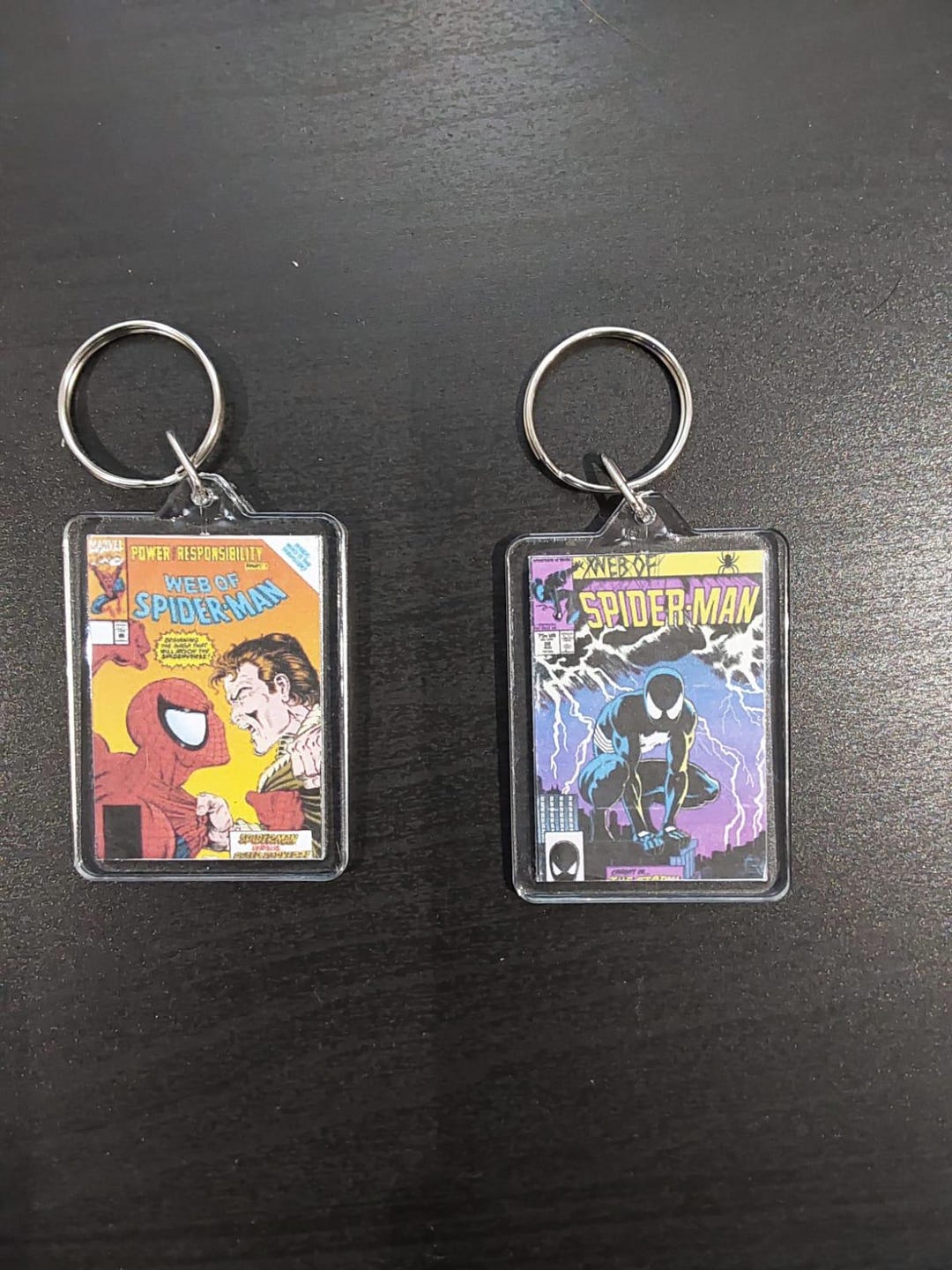 Marvel Comics Web of Spider-man Keychain - Etsy