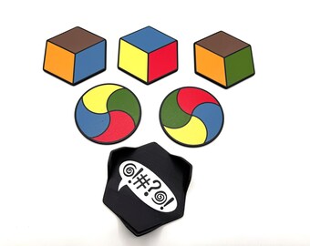 Retro Arcade Q*bert Style Coaster Set – 3D Printed with Cork Base & Gift Bag