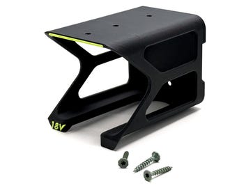 Soporte para herramientas o baterías Ryobi de 18 V impreso en 3D / Montaje en pared o bajo estante / Montaje doble
