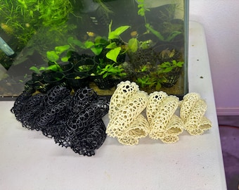 Tubo giratorio de piel de camarones y alevines / Decoración de acuario con túnel Voronoi