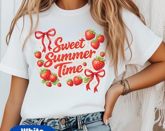 Sweet Summer Time Shirt, Summer Fruit Strawberry Shirt, Summer Vibes Shirt, Floral Strawberry Summer Graphic Shirt, Berry Shirt, Fruit Shirt