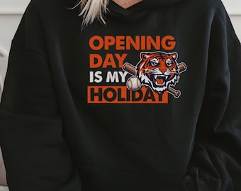 Detroit Tigers Opening Day Hoodie, Tiger Baseball Hoodie, Sports Sweatshirt, Sports Hoodie, Unisex Hoodie, Baseball Apparel, Baseball Hoodie