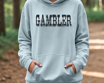 Gambler Hoodie | Vintage Distressed Casino Sweatshirt
