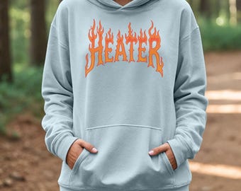 Heater Flame Graphic Hoodie | Streetwear Fleece Pullover