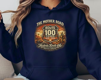 Route 66 100 Years Hoodie, Historic Route 66 Vintage Hoodie, Route 66 Hoodie, Route 66 Classic Hoodie, Vintage Travel Hoodie, Travel Hoodie