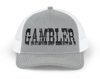 Embroidered Trucker Hat, Gambler Trucker Hat, Casino Hat, Gambling Hat, Embroidered Hat, Trucker Hat, Las Vegas Hat, Gift for him, Hat