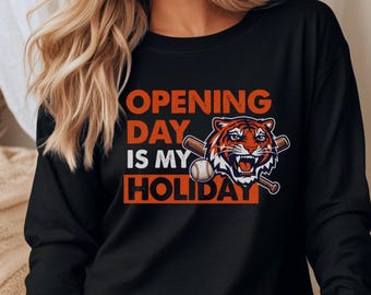 Opening Day Tigers Long Sleeve Tee, Detroit Tigers Long Sleeve Tee, Baseball Long Sleeve Tee, Detroit Tigers Tee, Sports Fan Shirt, Gift