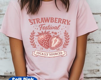 Strawberry Festival Shirt, Vintage Strawberry Tee, Summer Fruit Shirt, Strawberry Graphic Tee, Berry Shirt, Cottagecore Summer Top