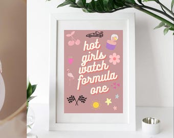 hot girls watch formula one wall art