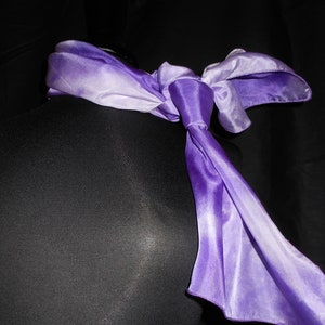Amethyst Night - Hand-Painted Silk Scarf in Purple and White