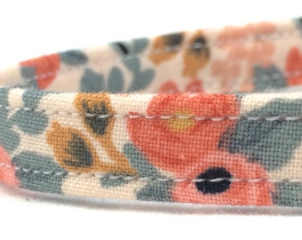 Rifle Paper Co Breakaway Cat Collar with Bell - Le Fleurs Rosa Flora Peach