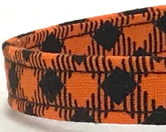 Halloween Cat Collar for Boy, Girl - Breakaway -  Orange Black Plaid