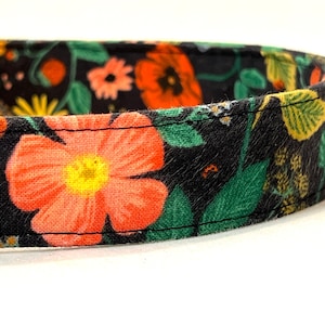 Rifle Paper Co. Floral Dog Collar - Pretty Poppies on Black