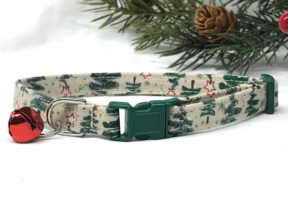 Christmas Trees Cat Collar for Boy Girl - Forest Woodlands