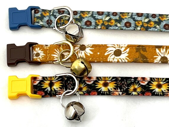 Fall Cat Collar for Boy, Girl - Sunflowers - Breakaway